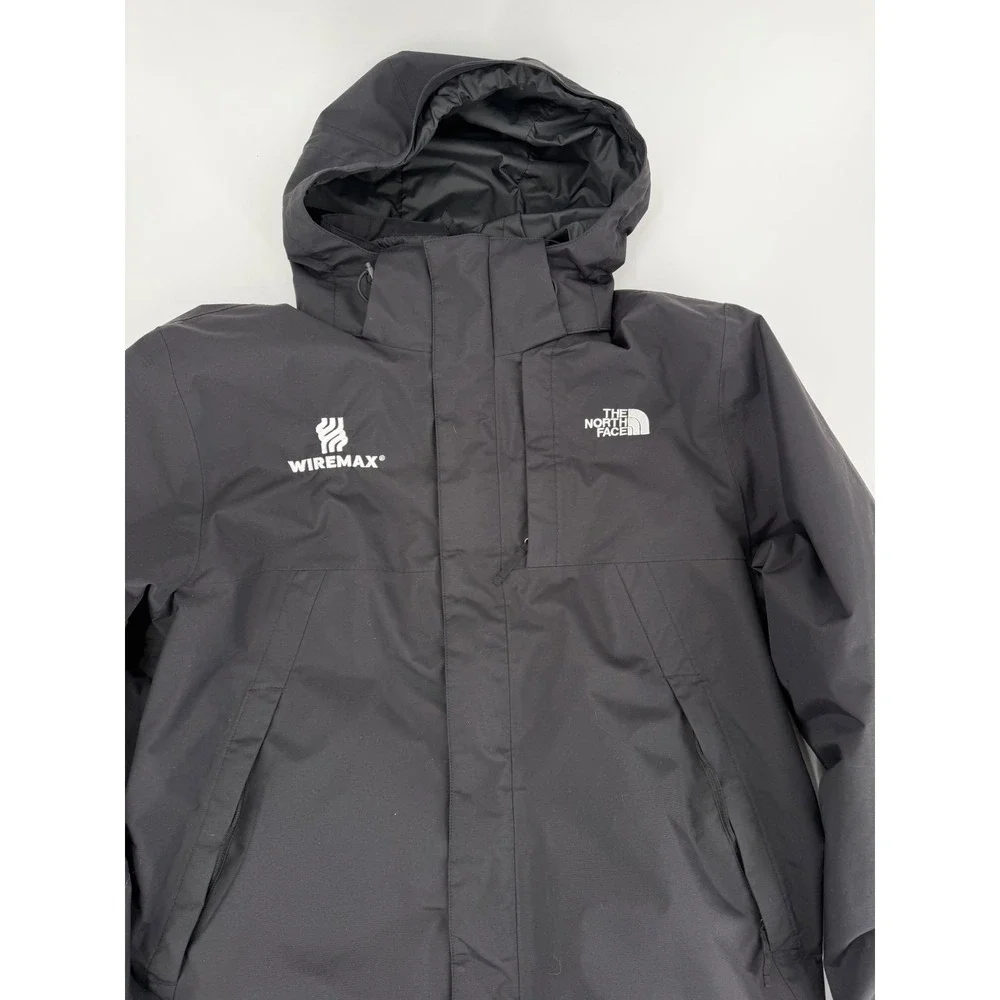 The North Face Mens DryVent Insulated Hooded Jacket Black Wiremax Logo Large